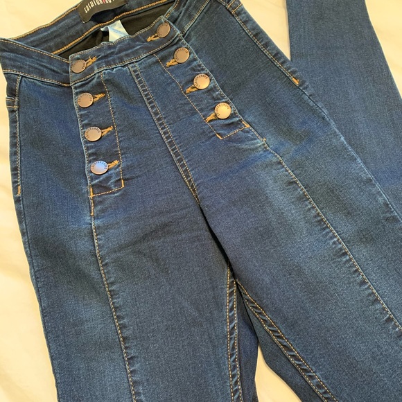 High waisted button down skinny jeans - Picture 4 of 6